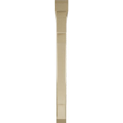 Ekena Millwork - BKTUR0352X38X38MRC06RCPR - Timberthane Faux Wood Merced Style Bracket w/ Offset Brace, Slat Ends, 3 1/2"W x 38"D x 38"H, Primed Tan