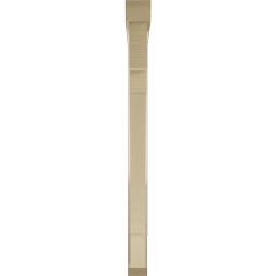 Ekena Millwork - BKTUR0352X38X44MRC06RCPR - Timberthane Faux Wood Merced Style Bracket w/ Offset Brace, Slat Ends, 3 1/2"W x 38"D x 44"H, Primed Tan