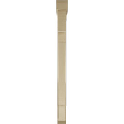 Ekena Millwork - BKTUR0352X40X44MRC06RCPR - Timberthane Faux Wood Merced Style Bracket w/ Offset Brace, Slat Ends, 3 1/2"W x 40"D x 44"H, Primed Tan