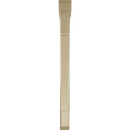 Ekena Millwork - BKTUR0352X42X42MRC06RCPR - Timberthane Faux Wood Merced Style Bracket w/ Offset Brace, Slat Ends, 3 1/2"W x 42"D x 42"H, Primed Tan