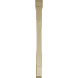Ekena Millwork - BKTUR0352X44X44MRC06RCPR - Timberthane Faux Wood Merced Style Bracket w/ Offset Brace, Slat Ends, 3 1/2"W x 44"D x 44"H, Primed Tan
