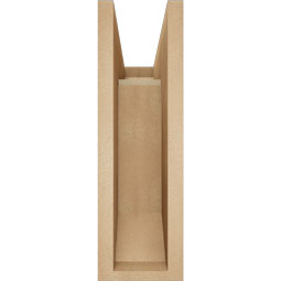 Ekena Millwork - BKTUR0554X14X18MRC06RCPR - Timberthane Faux Wood Merced Style Bracket w/ Offset Brace, Slat Ends, 5 1/2"W x 14"D x 18"H, Primed Tan