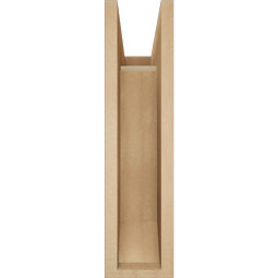 Ekena Millwork - BKTUR0554X14X22MRC06RCPR - Timberthane Faux Wood Merced Style Bracket w/ Offset Brace, Slat Ends, 5 1/2"W x 14"D x 22"H, Primed Tan