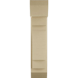 Ekena Millwork - BKTUR0554X14X26MRC06RCPR - Timberthane Faux Wood Merced Style Bracket w/ Offset Brace, Slat Ends, 5 1/2"W x 14"D x 26"H, Primed Tan