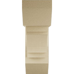 Ekena Millwork - BKTUR0554X16X16MRC06RCPR - Timberthane Faux Wood Merced Style Bracket w/ Offset Brace, Slat Ends, 5 1/2"W x 16"D x 16"H, Primed Tan