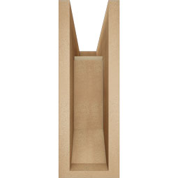 Ekena Millwork - BKTUR0554X16X16MRC06RCPR - Timberthane Faux Wood Merced Style Bracket w/ Offset Brace, Slat Ends, 5 1/2"W x 16"D x 16"H, Primed Tan