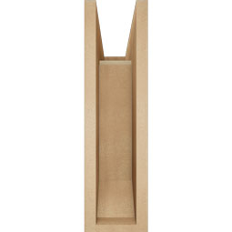 Ekena Millwork - BKTUR0554X16X20MRC06RCPR - Timberthane Faux Wood Merced Style Bracket w/ Offset Brace, Slat Ends, 5 1/2"W x 16"D x 20"H, Primed Tan