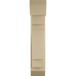 Ekena Millwork - BKTUR0554X16X28MRC06RCPR - Timberthane Faux Wood Merced Style Bracket w/ Offset Brace, Slat Ends, 5 1/2"W x 16"D x 28"H, Primed Tan