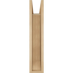Ekena Millwork - BKTUR0554X16X28MRC06RCPR - Timberthane Faux Wood Merced Style Bracket w/ Offset Brace, Slat Ends, 5 1/2"W x 16"D x 28"H, Primed Tan