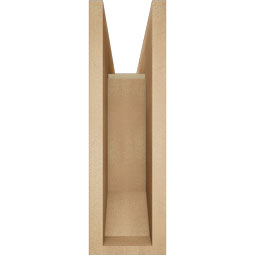 Ekena Millwork - BKTUR0554X18X18MRC06RCPR - Timberthane Faux Wood Merced Style Bracket w/ Offset Brace, Slat Ends, 5 1/2"W x 18"D x 18"H, Primed Tan