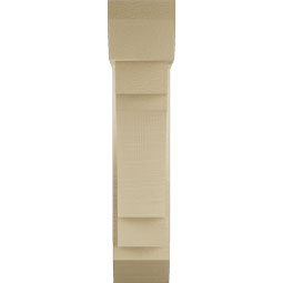 Ekena Millwork - BKTUR0554X18X26MRC06RCPR - Timberthane Faux Wood Merced Style Bracket w/ Offset Brace, Slat Ends, 5 1/2"W x 18"D x 26"H, Primed Tan