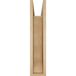 Ekena Millwork - BKTUR0554X18X26MRC06RCPR - Timberthane Faux Wood Merced Style Bracket w/ Offset Brace, Slat Ends, 5 1/2"W x 18"D x 26"H, Primed Tan