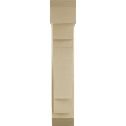 Ekena Millwork - BKTUR0554X18X30MRC06RCPR - Timberthane Faux Wood Merced Style Bracket w/ Offset Brace, Slat Ends, 5 1/2"W x 18"D x 30"H, Primed Tan