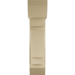 Ekena Millwork - BKTUR0554X20X24MRC06RCPR - Timberthane Faux Wood Merced Style Bracket w/ Offset Brace, Slat Ends, 5 1/2"W x 20"D x 24"H, Primed Tan