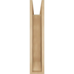 Ekena Millwork - BKTUR0554X20X28MRC06RCPR - Timberthane Faux Wood Merced Style Bracket w/ Offset Brace, Slat Ends, 5 1/2"W x 20"D x 28"H, Primed Tan