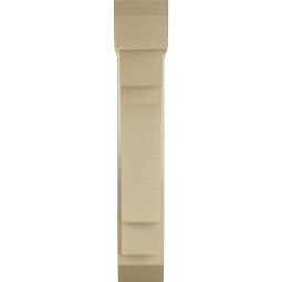 Ekena Millwork - BKTUR0554X20X32MRC06RCPR - Timberthane Faux Wood Merced Style Bracket w/ Offset Brace, Slat Ends, 5 1/2"W x 20"D x 32"H, Primed Tan