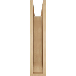 Ekena Millwork - BKTUR0554X22X26MRC06RCPR - Timberthane Faux Wood Merced Style Bracket w/ Offset Brace, Slat Ends, 5 1/2"W x 22"D x 26"H, Primed Tan