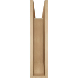 Ekena Millwork - BKTUR0554X24X24MRC06RCPR - Timberthane Faux Wood Merced Style Bracket w/ Offset Brace, Slat Ends, 5 1/2"W x 24"D x 24"H, Primed Tan