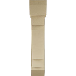 Ekena Millwork - BKTUR0554X24X28MRC06RCPR - Timberthane Faux Wood Merced Style Bracket w/ Offset Brace, Slat Ends, 5 1/2"W x 24"D x 28"H, Primed Tan