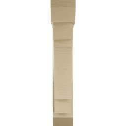 Ekena Millwork - BKTUR0554X24X32MRC06RCPR - Timberthane Faux Wood Merced Style Bracket w/ Offset Brace, Slat Ends, 5 1/2"W x 24"D x 32"H, Primed Tan