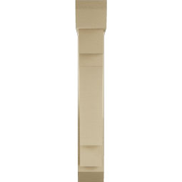 Ekena Millwork - BKTUR0554X24X36MRC06RCPR - Timberthane Faux Wood Merced Style Bracket w/ Offset Brace, Slat Ends, 5 1/2"W x 24"D x 36"H, Primed Tan