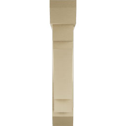 Ekena Millwork - BKTUR0554X26X30MRC06RCPR - Timberthane Faux Wood Merced Style Bracket w/ Offset Brace, Slat Ends, 5 1/2"W x 26"D x 30"H, Primed Tan