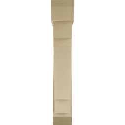 Ekena Millwork - BKTUR0554X26X34MRC06RCPR - Timberthane Faux Wood Merced Style Bracket w/ Offset Brace, Slat Ends, 5 1/2"W x 26"D x 34"H, Primed Tan