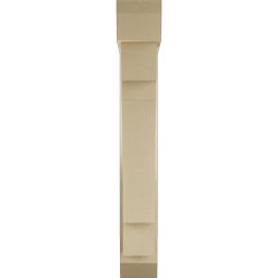 Ekena Millwork - BKTUR0554X26X38MRC06RCPR - Timberthane Faux Wood Merced Style Bracket w/ Offset Brace, Slat Ends, 5 1/2"W x 26"D x 38"H, Primed Tan