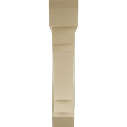 Ekena Millwork - BKTUR0554X28X28MRC06RCPR - Timberthane Faux Wood Merced Style Bracket w/ Offset Brace, Slat Ends, 5 1/2"W x 28"D x 28"H, Primed Tan