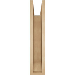 Ekena Millwork - BKTUR0554X28X28MRC06RCPR - Timberthane Faux Wood Merced Style Bracket w/ Offset Brace, Slat Ends, 5 1/2"W x 28"D x 28"H, Primed Tan