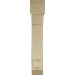 Ekena Millwork - BKTUR0554X28X32MRC06RCPR - Timberthane Faux Wood Merced Style Bracket w/ Offset Brace, Slat Ends, 5 1/2"W x 28"D x 32"H, Primed Tan
