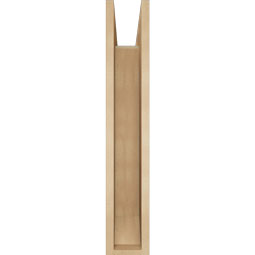 Ekena Millwork - BKTUR0554X28X32MRC06RCPR - Timberthane Faux Wood Merced Style Bracket w/ Offset Brace, Slat Ends, 5 1/2"W x 28"D x 32"H, Primed Tan