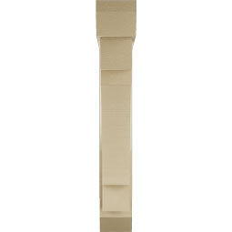 Ekena Millwork - BKTUR0554X28X36MRC06RCPR - Timberthane Faux Wood Merced Style Bracket w/ Offset Brace, Slat Ends, 5 1/2"W x 28"D x 36"H, Primed Tan