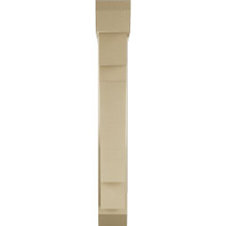 Ekena Millwork - BKTUR0554X28X40MRC06RCPR - Timberthane Faux Wood Merced Style Bracket w/ Offset Brace, Slat Ends, 5 1/2"W x 28"D x 40"H, Primed Tan