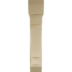 Ekena Millwork - BKTUR0554X30X30MRC06RCPR - Timberthane Faux Wood Merced Style Bracket w/ Offset Brace, Slat Ends, 5 1/2"W x 30"D x 30"H, Primed Tan