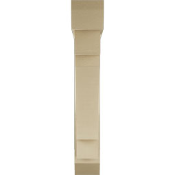 Ekena Millwork - BKTUR0554X30X34MRC06RCPR - Timberthane Faux Wood Merced Style Bracket w/ Offset Brace, Slat Ends, 5 1/2"W x 30"D x 34"H, Primed Tan