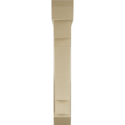 Ekena Millwork - BKTUR0554X30X36MRC06RCPR - Timberthane Faux Wood Merced Style Bracket w/ Offset Brace, Slat Ends, 5 1/2"W x 30"D x 36"H, Primed Tan