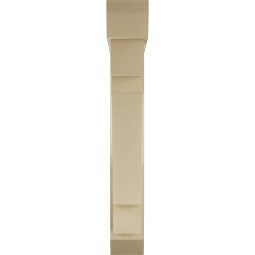 Ekena Millwork - BKTUR0554X30X38MRC06RCPR - Timberthane Faux Wood Merced Style Bracket w/ Offset Brace, Slat Ends, 5 1/2"W x 30"D x 38"H, Primed Tan