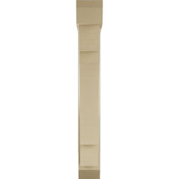 Ekena Millwork - BKTUR0554X30X42MRC06RCPR - Timberthane Faux Wood Merced Style Bracket w/ Offset Brace, Slat Ends, 5 1/2"W x 30"D x 42"H, Primed Tan