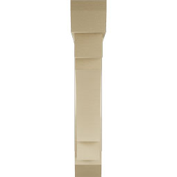 Ekena Millwork - BKTUR0554X32X32MRC06RCPR - Timberthane Faux Wood Merced Style Bracket w/ Offset Brace, Slat Ends, 5 1/2"W x 32"D x 32"H, Primed Tan