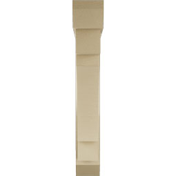 Ekena Millwork - BKTUR0554X32X36MRC06RCPR - Timberthane Faux Wood Merced Style Bracket w/ Offset Brace, Slat Ends, 5 1/2"W x 32"D x 36"H, Primed Tan
