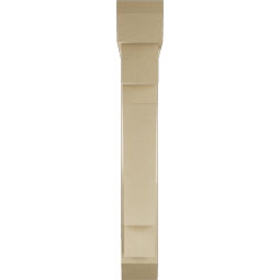 Ekena Millwork - BKTUR0554X32X38MRC06RCPR - Timberthane Faux Wood Merced Style Bracket w/ Offset Brace, Slat Ends, 5 1/2"W x 32"D x 38"H, Primed Tan