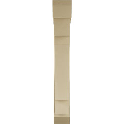 Ekena Millwork - BKTUR0554X32X40MRC06RCPR - Timberthane Faux Wood Merced Style Bracket w/ Offset Brace, Slat Ends, 5 1/2"W x 32"D x 40"H, Primed Tan