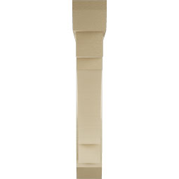 Ekena Millwork - BKTUR0554X34X34MRC06RCPR - Timberthane Faux Wood Merced Style Bracket w/ Offset Brace, Slat Ends, 5 1/2"W x 34"D x 34"H, Primed Tan