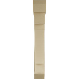 Ekena Millwork - BKTUR0554X34X38MRC06RCPR - Timberthane Faux Wood Merced Style Bracket w/ Offset Brace, Slat Ends, 5 1/2"W x 34"D x 38"H, Primed Tan