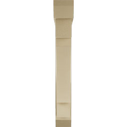 Ekena Millwork - BKTUR0554X34X40MRC06RCPR - Timberthane Faux Wood Merced Style Bracket w/ Offset Brace, Slat Ends, 5 1/2"W x 34"D x 40"H, Primed Tan