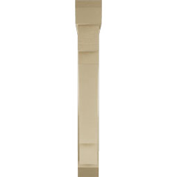 Ekena Millwork - BKTUR0554X34X42MRC06RCPR - Timberthane Faux Wood Merced Style Bracket w/ Offset Brace, Slat Ends, 5 1/2"W x 34"D x 42"H, Primed Tan
