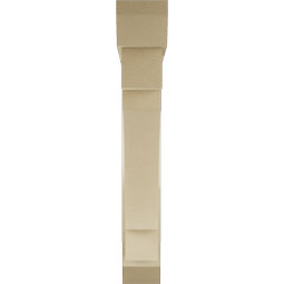 Ekena Millwork - BKTUR0554X36X36MRC06RCPR - Timberthane Faux Wood Merced Style Bracket w/ Offset Brace, Slat Ends, 5 1/2"W x 36"D x 36"H, Primed Tan