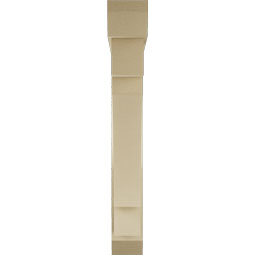 Ekena Millwork - BKTUR0554X36X40MRC06RCPR - Timberthane Faux Wood Merced Style Bracket w/ Offset Brace, Slat Ends, 5 1/2"W x 36"D x 40"H, Primed Tan