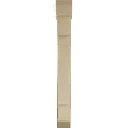 Ekena Millwork - BKTUR0554X36X48MRC06RCPR - Timberthane Faux Wood Merced Style Bracket w/ Offset Brace, Slat Ends, 5 1/2"W x 36"D x 48"H, Primed Tan